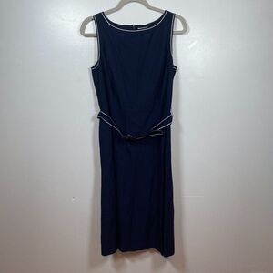 Loft Dress Women's Size 10 Sleeveless Navy Blue Wool Blend‎ Gorpcore Nautical